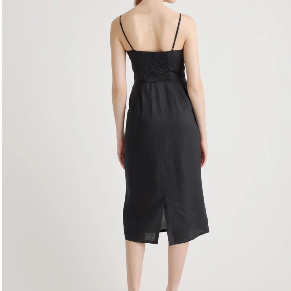 Sleek Black Midi Slip Dress - Women's - Picture 8 of 16